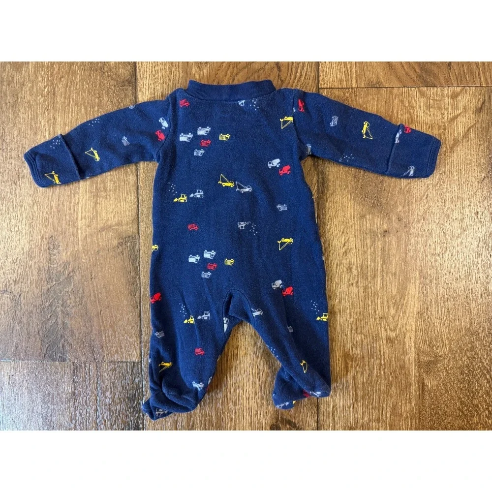 Carters Sleeper‎ Boy Preemie Outfit Romper Truck Cement Mixer Construction